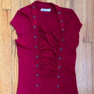 Anthropologie Pilcro‎ and The Letterpress Ruched Top Shirt Size M Medium